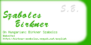 szabolcs birkner business card